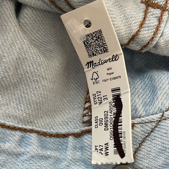 Madewell NWT The Slouchy Boyjean Size 31 Ripped Edition in Wrightlane Wash - Picture 10 of 11
